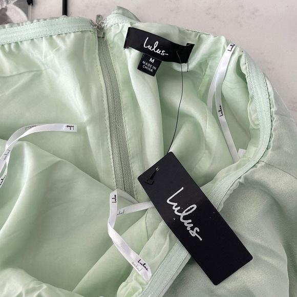 Lulus Sincerely Exceptional Sage Satin Strapless Two-piece Jumpsuit Green - Picture 6 of 8